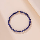 Bracelet Lapis Lazuli Aura Bleue 4mm Bijou Artisanal Fait Main - Biloria