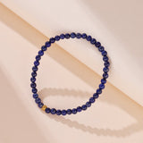 Bracelet Lapis Lazuli Aura Bleue 4mm Bijou Artisanal Fait Main - Biloria