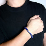 Bracelet Lapis Lazuli Homme Argent 925 – Élégance Discrète - Biloria