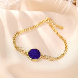 Bracelet Lapis Lazuli Mandala en Argent Plaqué Or - Biloria