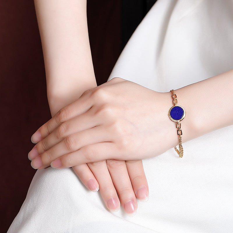 Bracelet Lapis Lazuli Mandala en Argent Plaqué Or - Biloria
