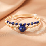 Bracelet Lapis Lazuli Œil Protecteur - Bijou Intuitif Argent Plaqué Or - Biloria