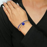 Bracelet Lapis Lazuli Œil Protecteur - Bijou Intuitif Argent Plaqué Or - Biloria