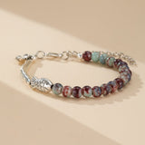 Bracelet Lotus Jaspe Poisson Argenté Protection Sagesse - Biloria