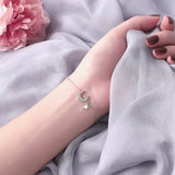 Bracelet Lune et Étoile Argent 925 – Bijou Féminin Taille Réglable - Biloria