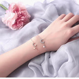 Bracelet Lune et Étoile Argent 925 – Bijou Féminin Taille Réglable - Biloria