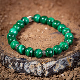 Bracelet Malachite Homme Argent 925 – Protection et Élégance - Biloria