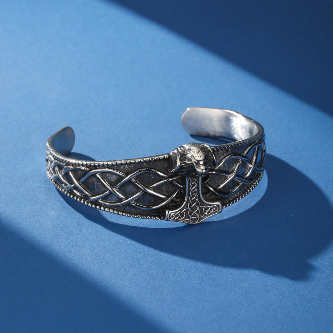 Bracelet Manchette Viking Marteau de Thor Acier Inoxydable - Biloria
