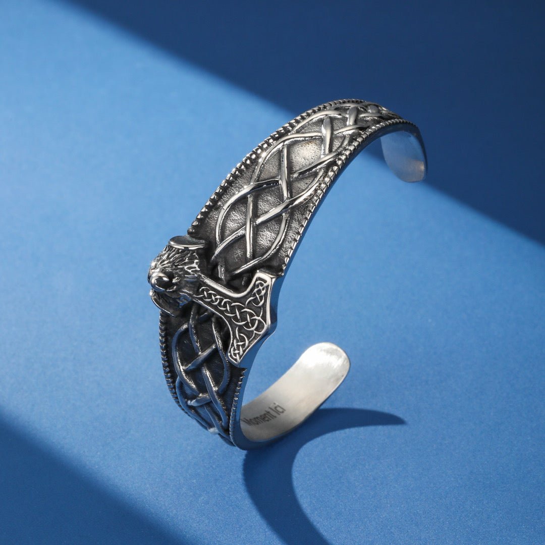 Bracelet Manchette Viking Marteau de Thor Acier Inoxydable - Biloria