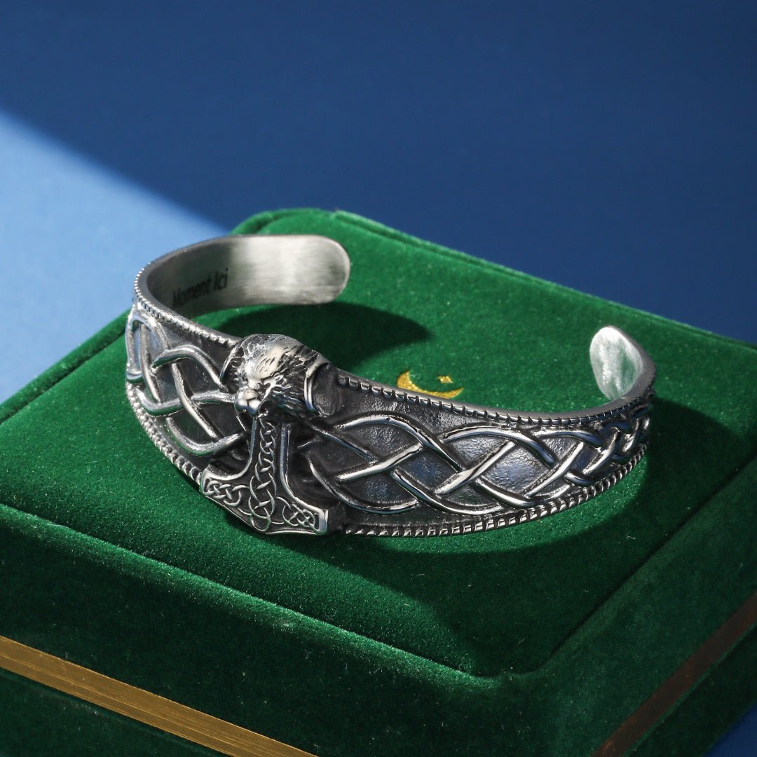 Bracelet Manchette Viking Marteau de Thor Acier Inoxydable - Biloria