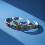 Bracelet Manchette Viking Runes Nordiques Acier - Biloria