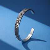 Bracelet Manchette Viking Runes Nordiques Acier - Biloria