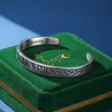 Bracelet Manchette Viking Runes Nordiques Acier - Biloria