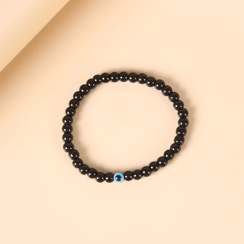 Bracelet Mauvais Œil Agate Noire – Protection et Sérénité - Biloria
