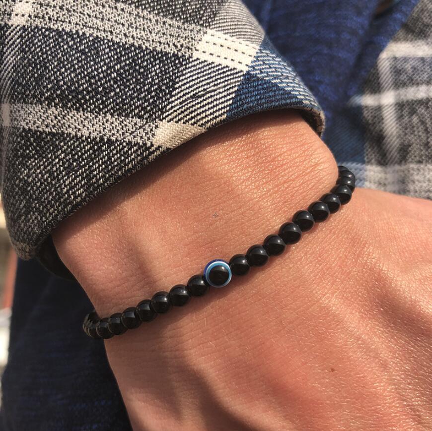 Bracelet Mauvais Œil Agate Noire – Protection et Sérénité - Biloria
