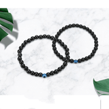 Bracelet Mauvais Œil Agate Noire – Protection et Sérénité - Biloria