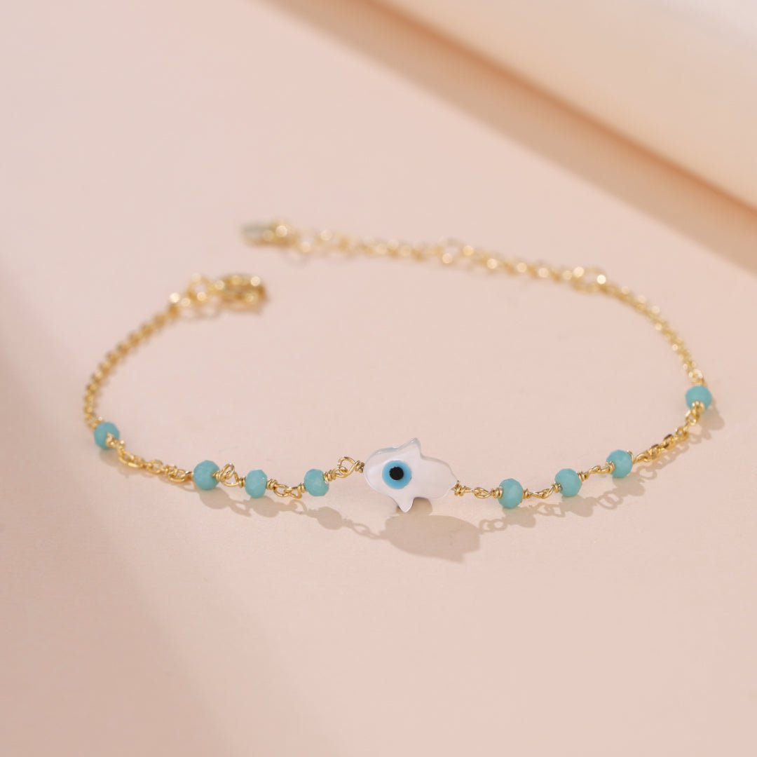 Bracelet Mauvais Œil Argent Plaqué Or Protection et Style - Biloria
