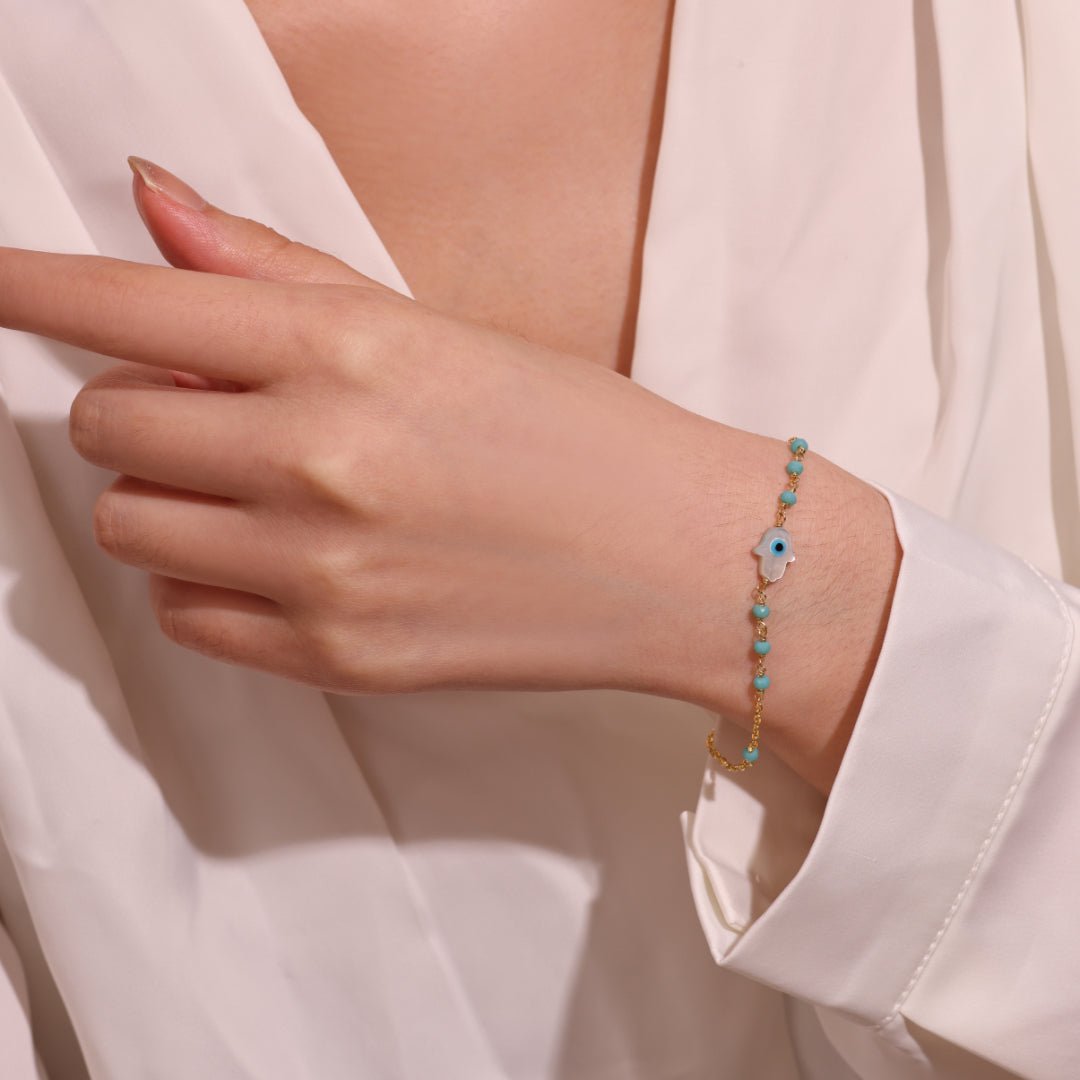Bracelet Mauvais Œil Argent Plaqué Or Protection et Style - Biloria