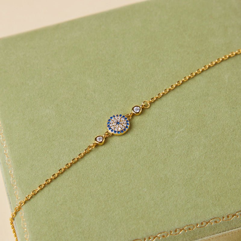 Bracelet Mauvais Œil Argent Plaqué Or – Zircon - Biloria