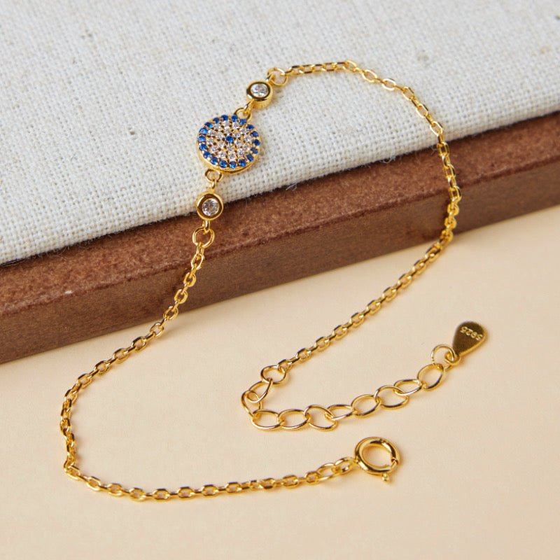 Bracelet Mauvais Œil Argent Plaqué Or – Zircon - Biloria