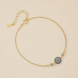 Bracelet Mauvais Œil Argent Plaqué Or – Zircon - Biloria