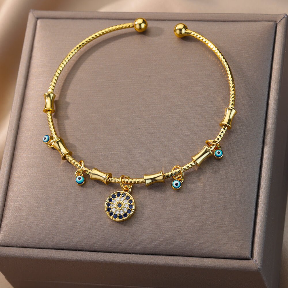 Bracelet Mauvais Œil Bénédiction en Zircon — Protection et Style - Biloria