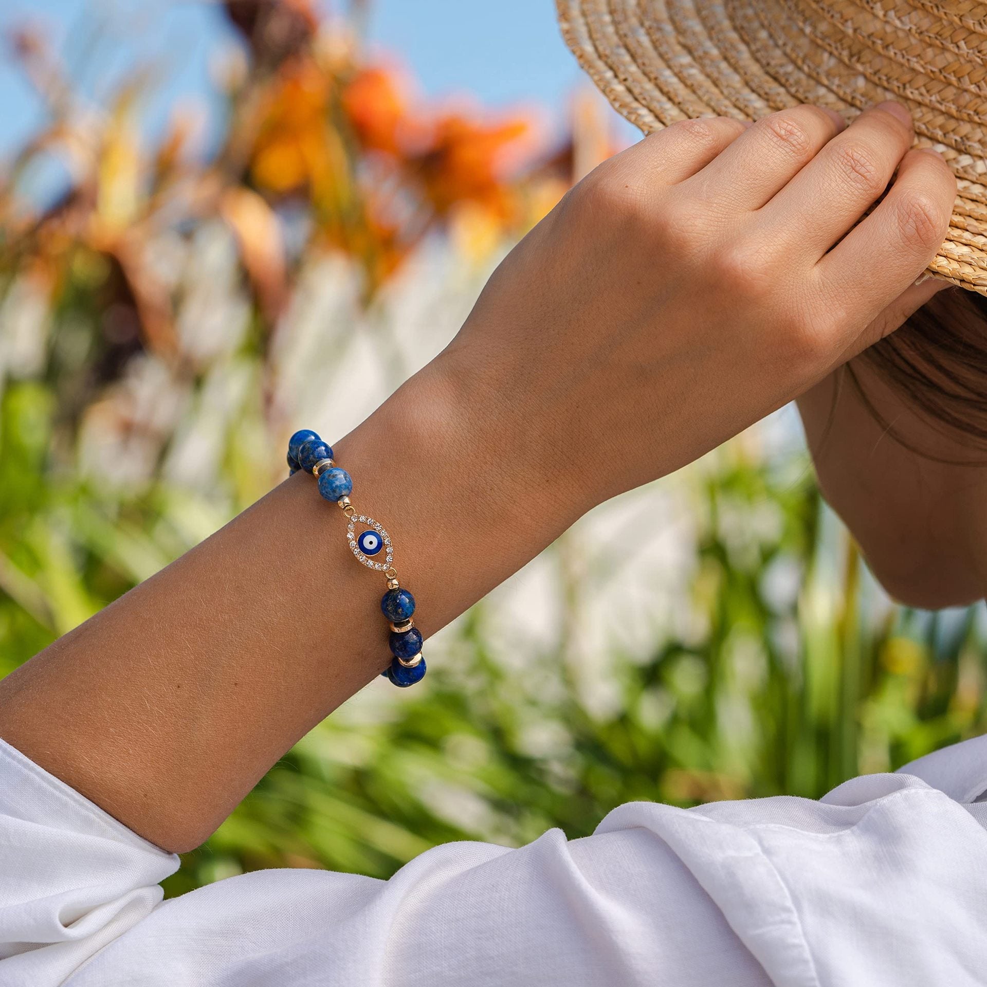 Bracelet Mauvais Œil Lapis Lazuli – Protection et Sérénité - Biloria
