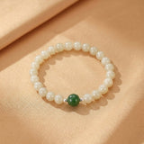 Bracelet Mère-Fille Jade Néphrite Argent S999 – Bijou Lien - Biloria