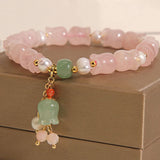 Bracelet Muguet Quartz Rose Perle Divine - Méditation et Sérénité - Biloria
