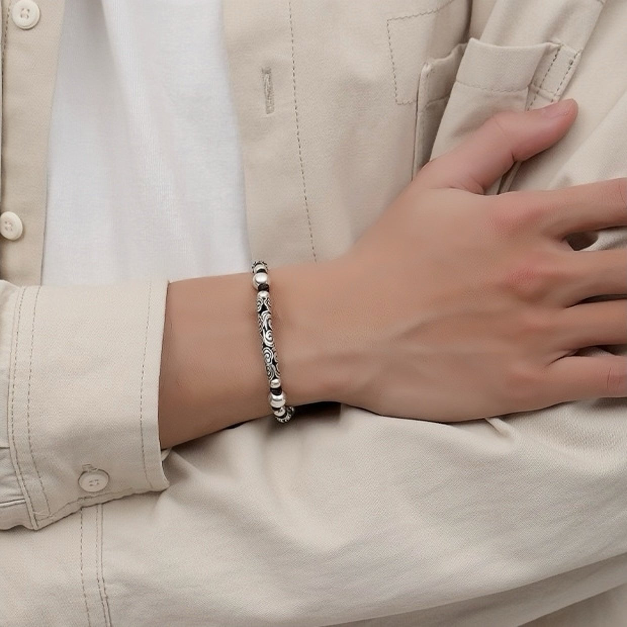 Bracelet Nuage de Bonheur Argent 925 pour Homme - Biloria
