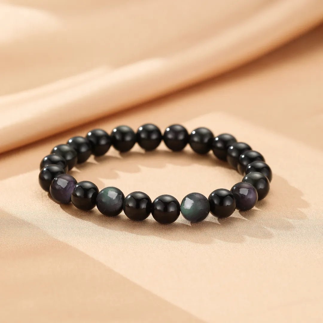 Bracelet Obsidienne Arc-en-Ciel Protection et Introspection - Biloria