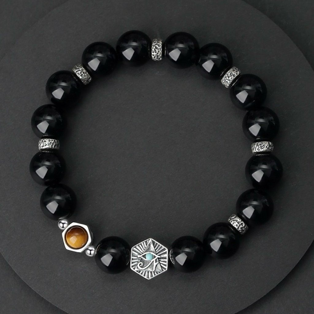 Bracelet Obsidienne Argent 925 Protection Énergie - Biloria