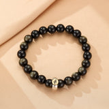 Bracelet Obsidienne Cheval Coq - Argent 925 - Biloria