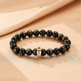 Bracelet Obsidienne Cheval Coq - Argent 925 - Biloria