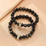 Bracelet Obsidienne Cheval Coq - Argent 925 - Biloria