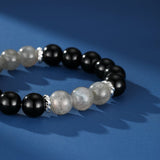 Bracelet Obsidienne Labradorite Homme Argent 925 - Biloria