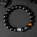 Bracelet Obsidienne Œil de Tigre Argent Protection Force Intérieure - Biloria