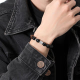 Bracelet Obsidienne Œil de Tigre Argent Protection Force Intérieure - Biloria