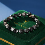 Bracelet Obsidienne Quartz Fumé Jaspe Kambaba Serpent Argent - Biloria