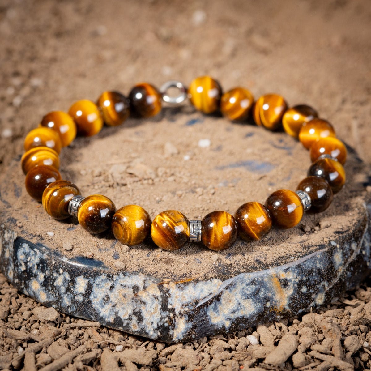Bracelet Œil de Tigre Argent 925 Homme – Protection et Confiance - Biloria