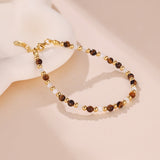 Bracelet Œil de Tigre Charme Royal - Argent Plaqué Or - Biloria