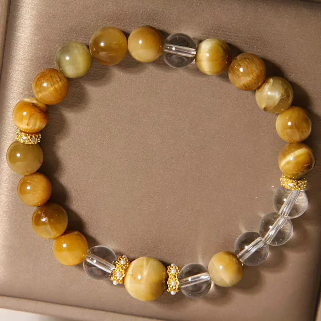 Bracelet Œil de Tigre Cristal de Roche Protection Énergie - Biloria