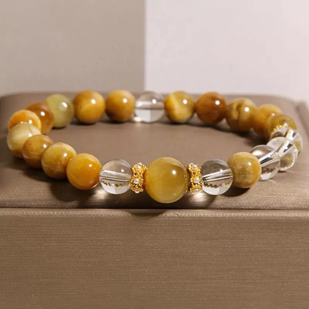 Bracelet Œil de Tigre Cristal de Roche Protection Énergie - Biloria