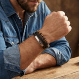 Bracelet Œil de Tigre Cuir Homme – Courage et Protection - Biloria