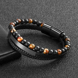 Bracelet Œil de Tigre en Cuir – Protection et Force Intérieure - Biloria