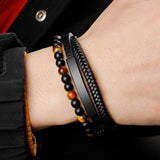 Bracelet Œil de Tigre en Cuir – Protection et Force Intérieure - Biloria