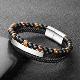 Bracelet Œil de Tigre en Cuir – Protection et Force Intérieure - Biloria