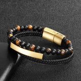 Bracelet Œil de Tigre en Cuir – Protection et Force Intérieure - Biloria