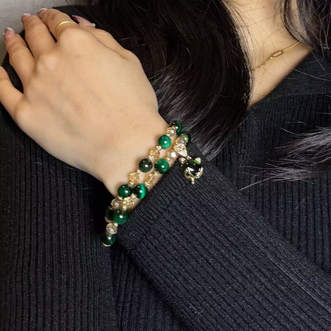 Bracelet Œil de Tigre et Charme Renard pour le Bien-être - Biloria