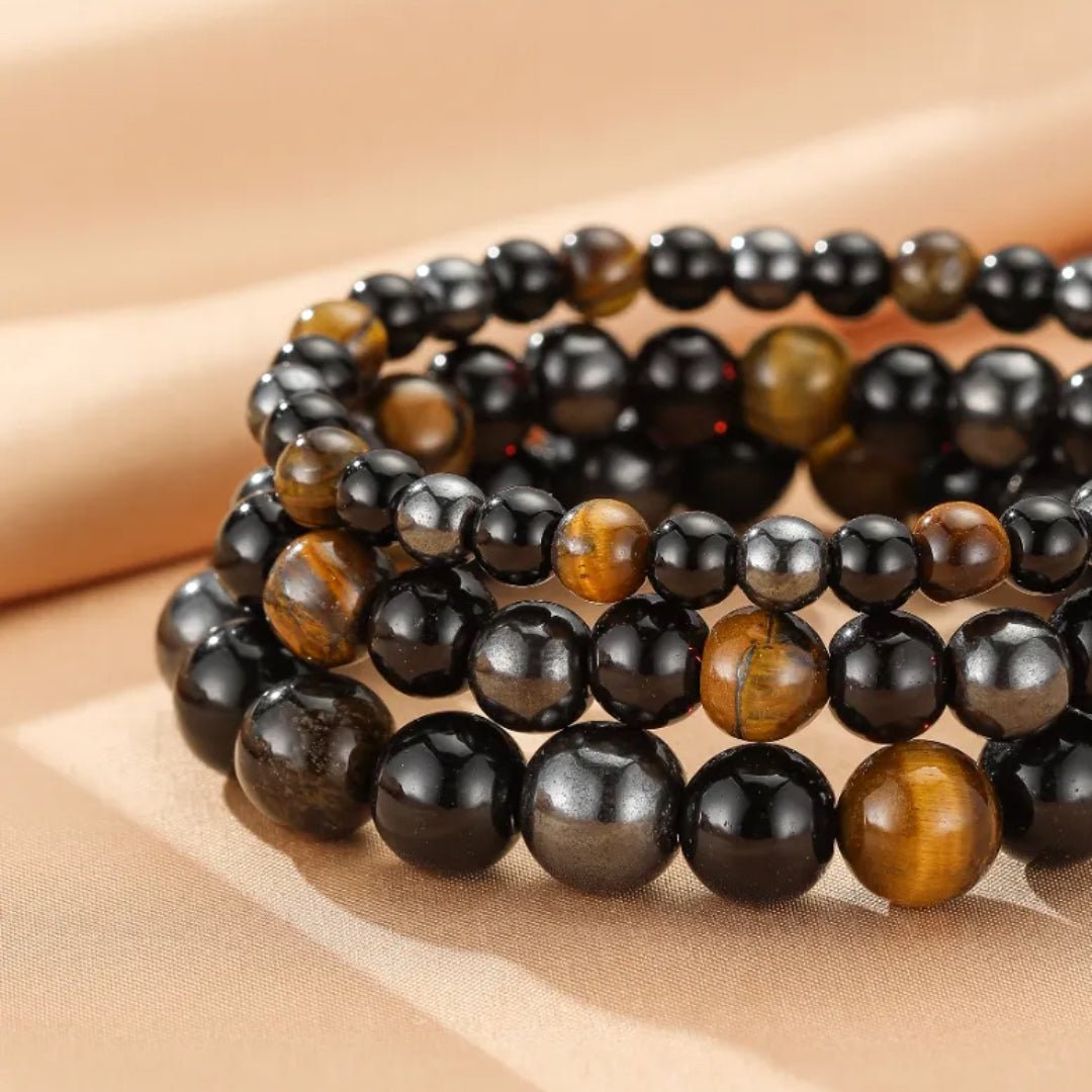 Bracelet Œil de Tigre et Hématite – Protection et Ancrage - Biloria